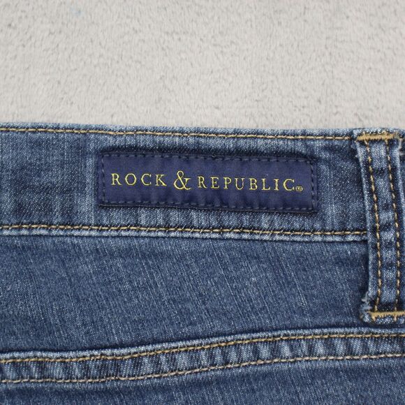 Rock & Republic Jeans Womens Berlin 6 32 Blue Pants Denim Low Rise Stretch - Picture 16 of 16